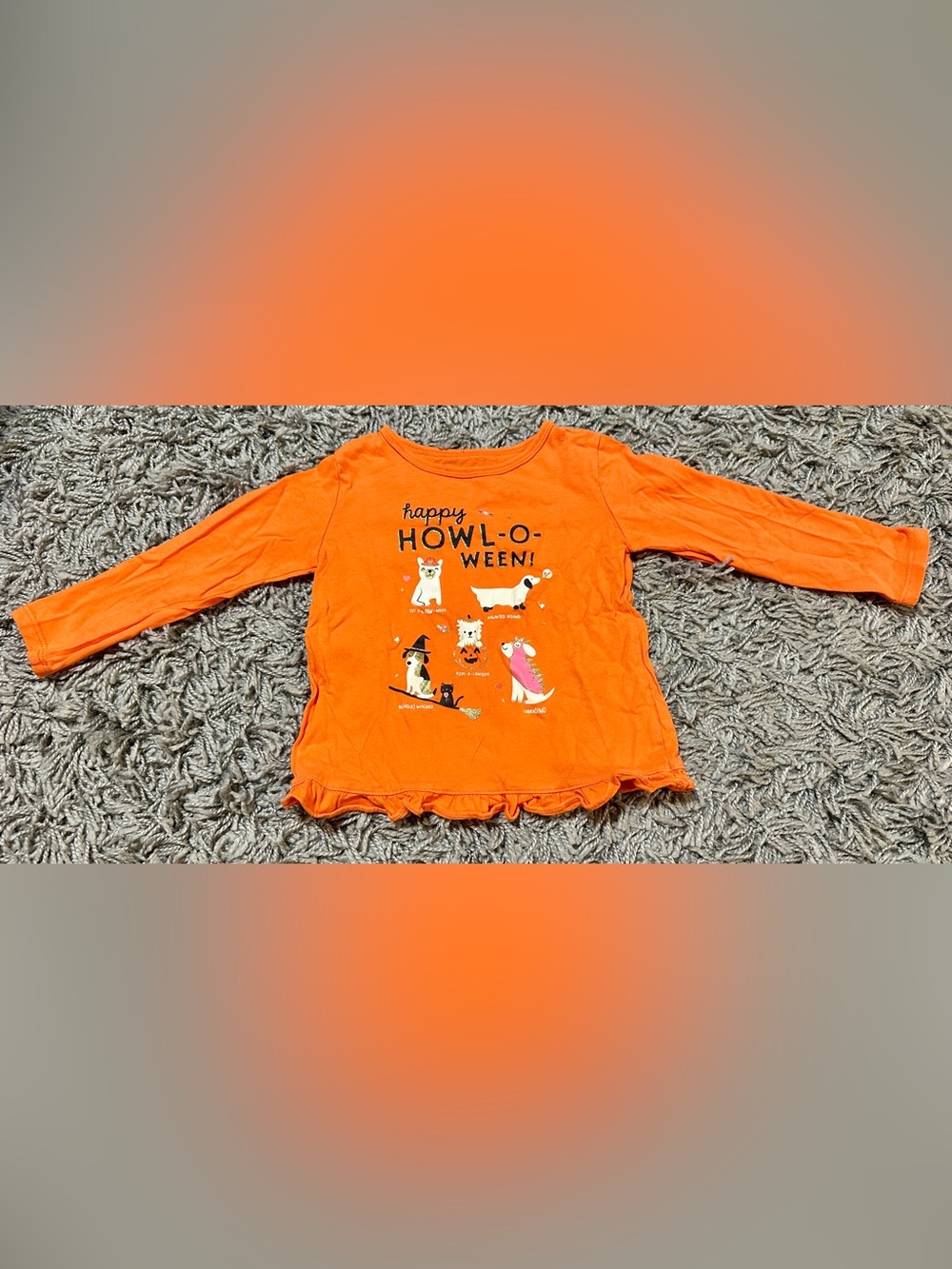 Carter's Orange "Happy Howl-O-Ween" Halloween Long Sleeve Tee